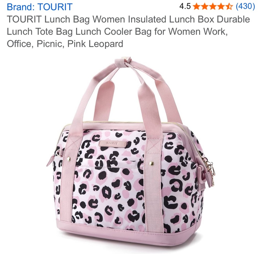 Pink Leopard Women's Insulated Tote Bag